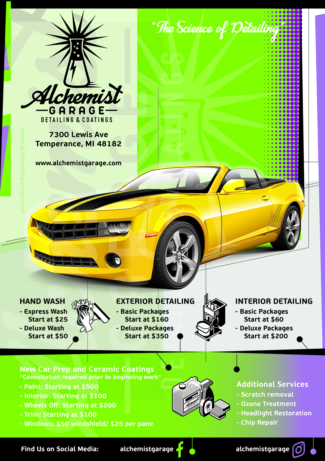 Design de Flyer par WHollis63 pour alchemist garage detailing | Design #26926281