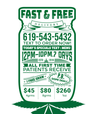 Flyer Pacific Beach Marijuana Delivery Service Flyer | Flyer Design by exoddinary