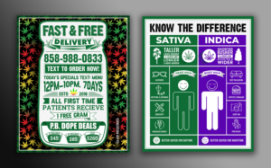 Flyer Pacific Beach Marijuana Delivery Service Flyer | Flyer Design by ecorokerz