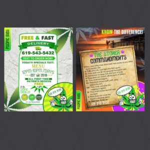 Flyer Pacific Beach Marijuana Delivery Service Flyer | Flyer Design by DA.