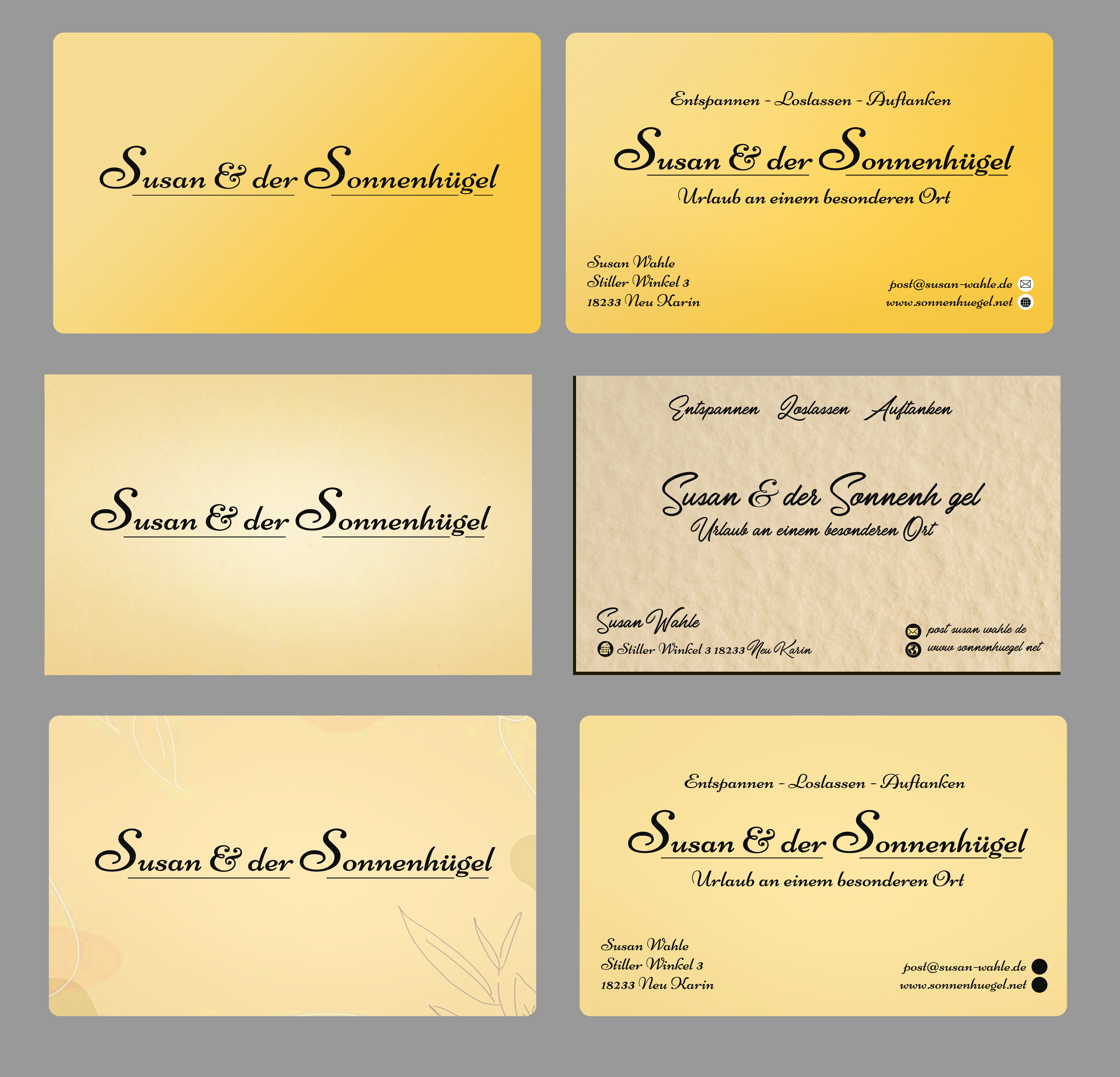 Business Card Design by Blue Sparrow for Sonnenhuegel Betriebs GmbH | Design #26924599