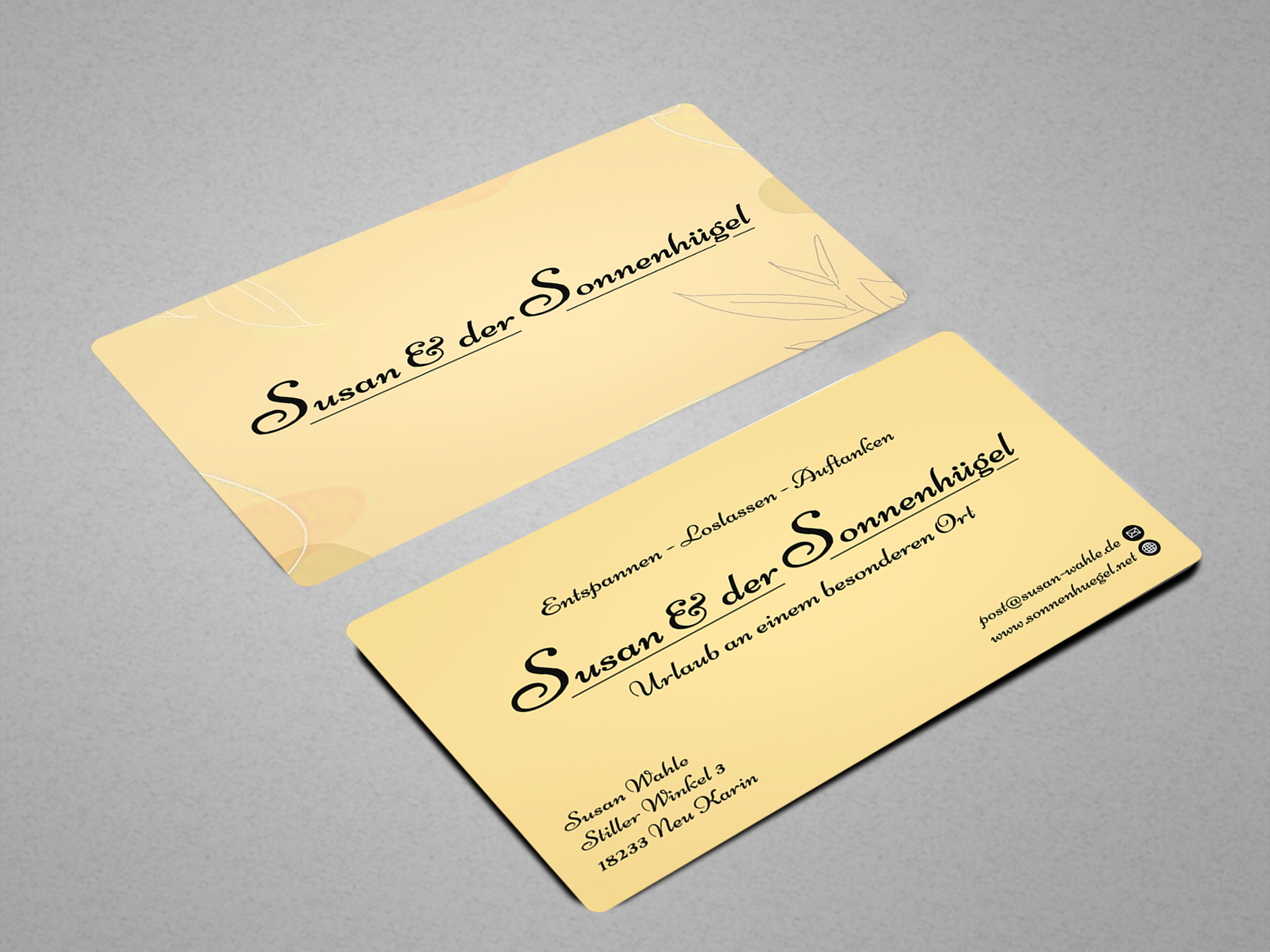 Visitenkarten-Design von Blue Sparrow für Sonnenhuegel Betriebs GmbH | Design #26924780