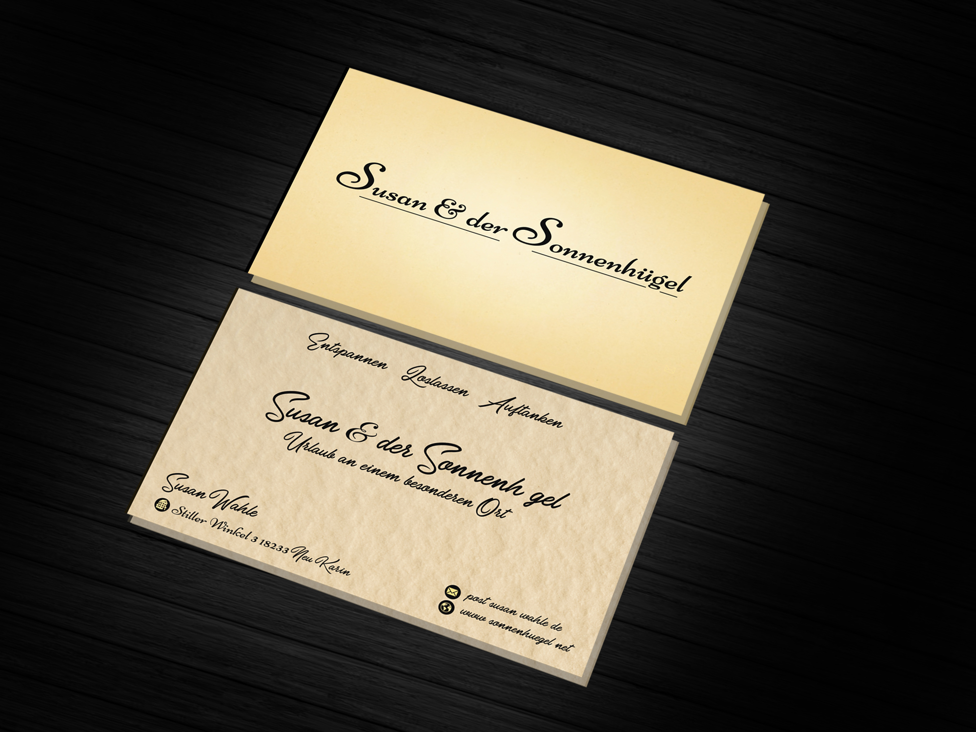 Business Card Design by Blue Sparrow for Sonnenhuegel Betriebs GmbH | Design #26924782