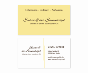 Business Card Design by Emmi for Sonnenhuegel Betriebs GmbH | Design: #26928080