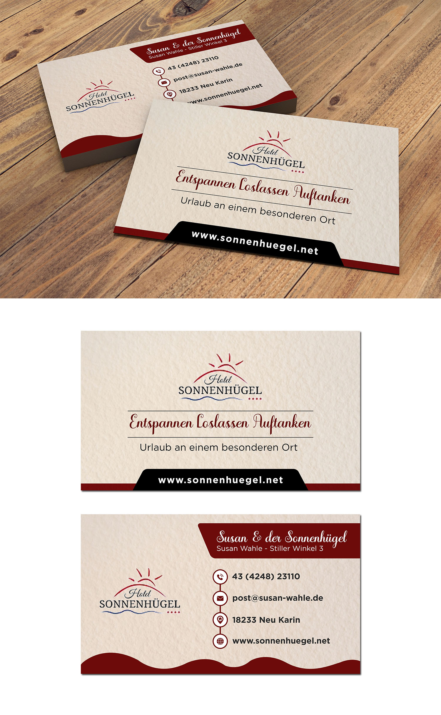 Visitenkarten-Design von debdesign für Sonnenhuegel Betriebs GmbH | Design #26931359