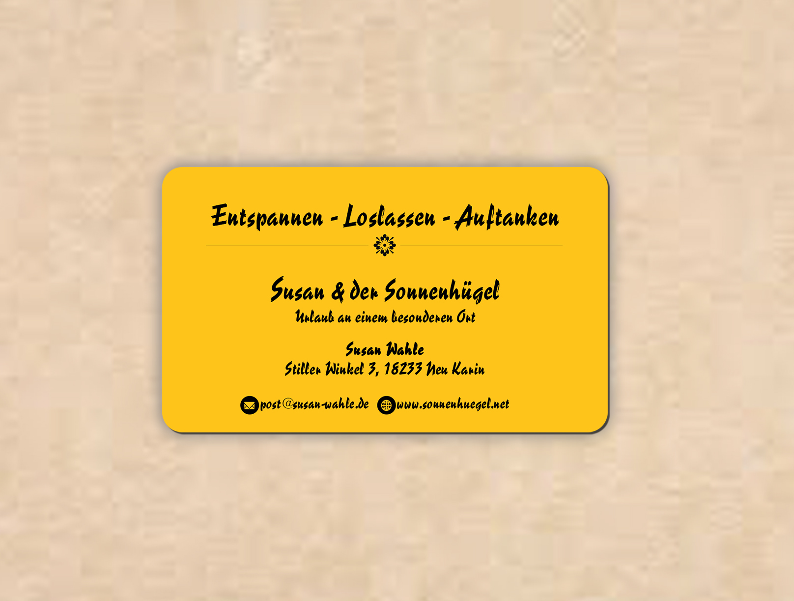 Business Card Design by Creations Box 2015 for Sonnenhuegel Betriebs GmbH | Design #26931384