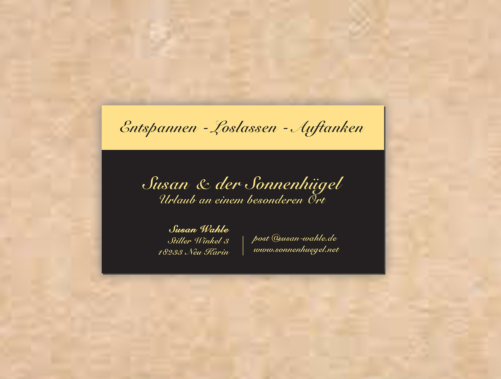 Business Card Design by Creations Box 2015 for Sonnenhuegel Betriebs GmbH | Design #26931396