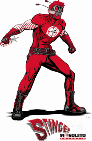 Mosquito Assassin Superhero Mascot | Diseño Con Ilustración por WHollis63
