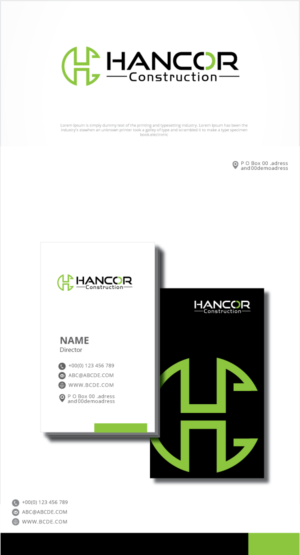 Diseño de Logo por graphicevolution para Hancor Construction  | Diseño: #26924744