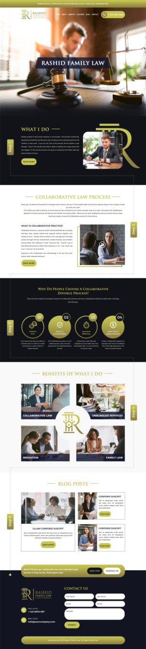 Web Design par MAZY pour Rashid Family Law, Legal Technician | Design : #26941232