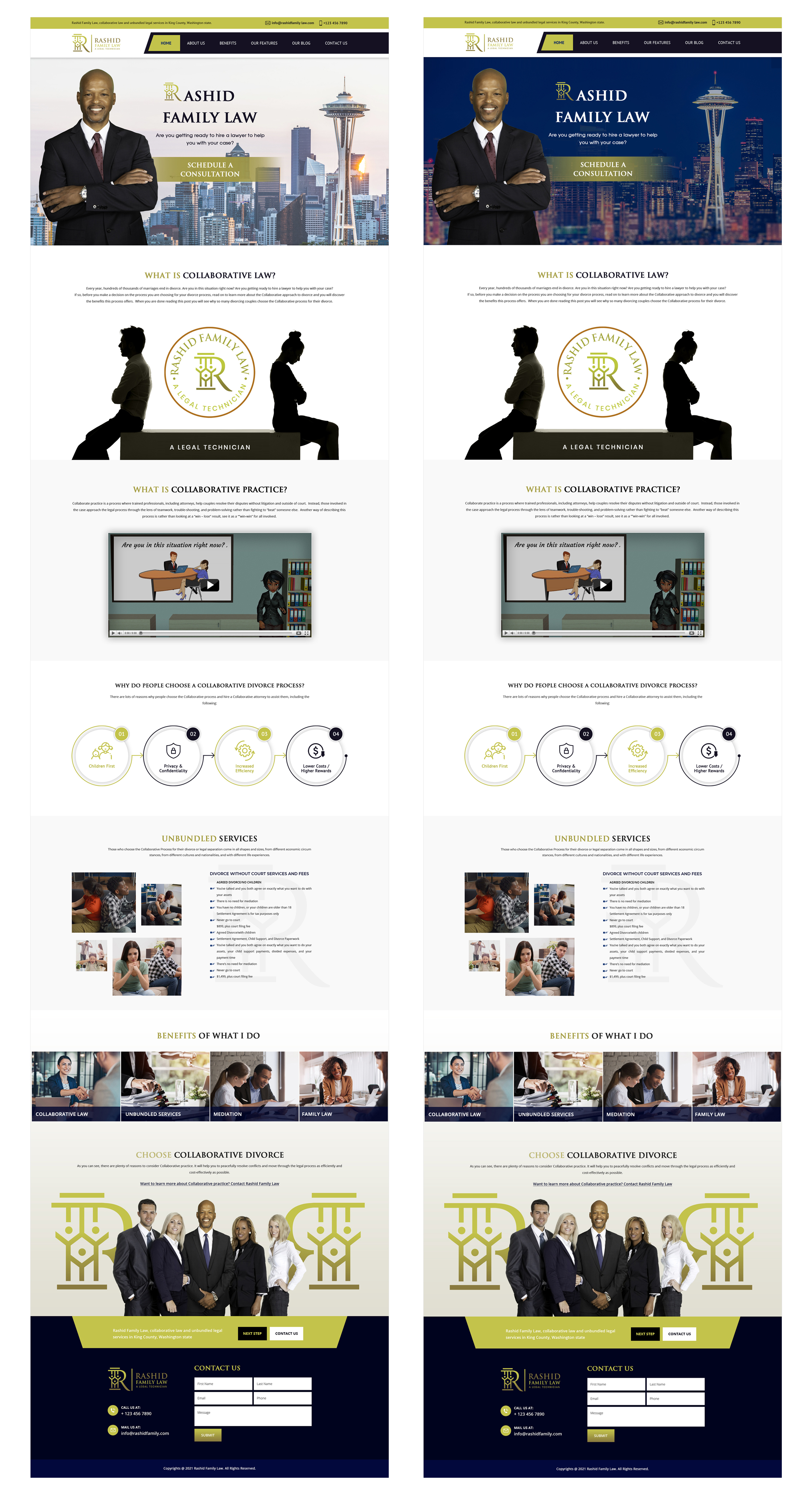 Web Design by MAZY for Rashid Family Law, Legal Technician | Design #27285456