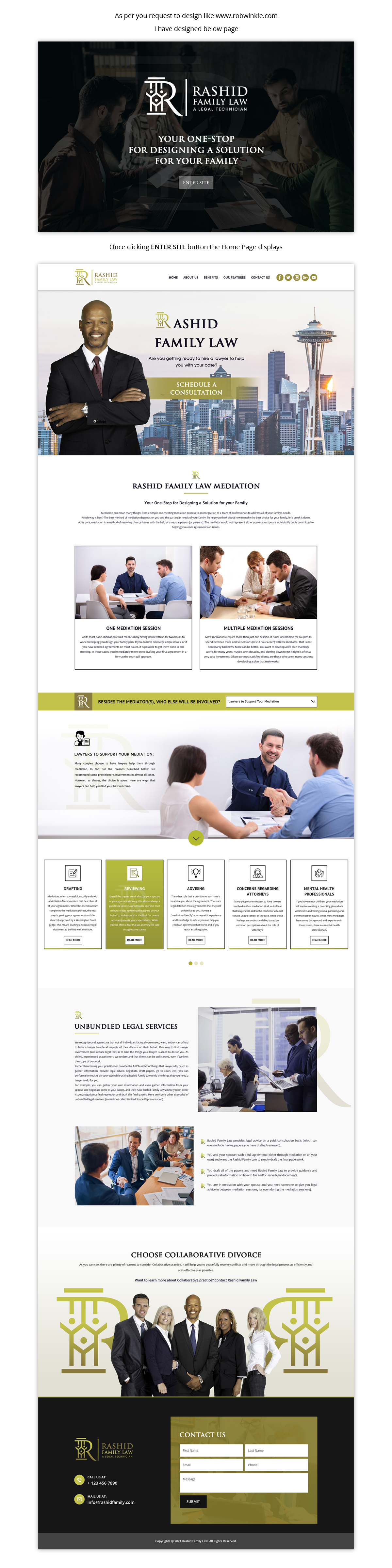 Web-Design von MAZY für Rashid Family Law, Legal Technician | Design #27301673