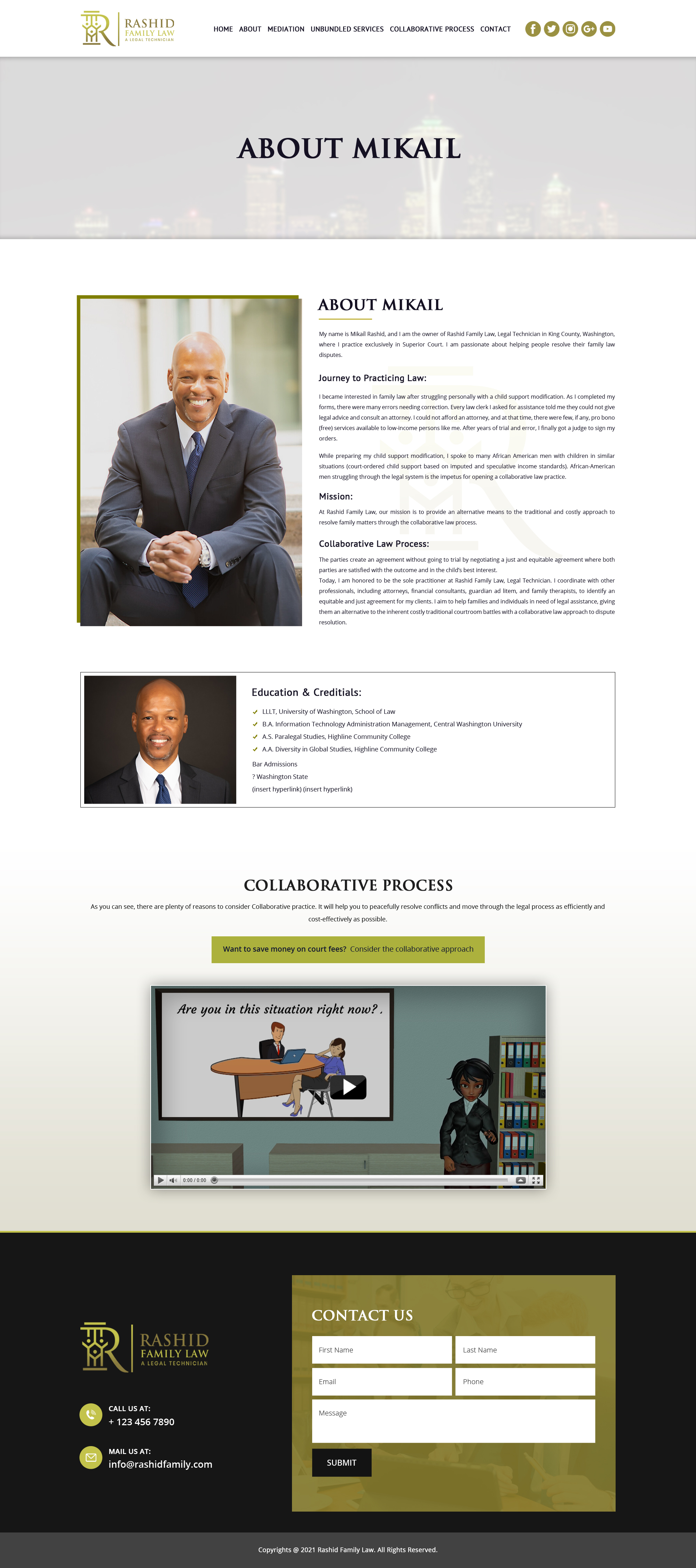 Web-Design von MAZY für Rashid Family Law, Legal Technician | Design #27330943