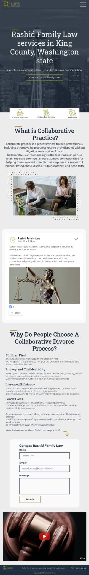 Web Design par dinesh jayasiri pour Rashid Family Law, Legal Technician | Design : #26952422