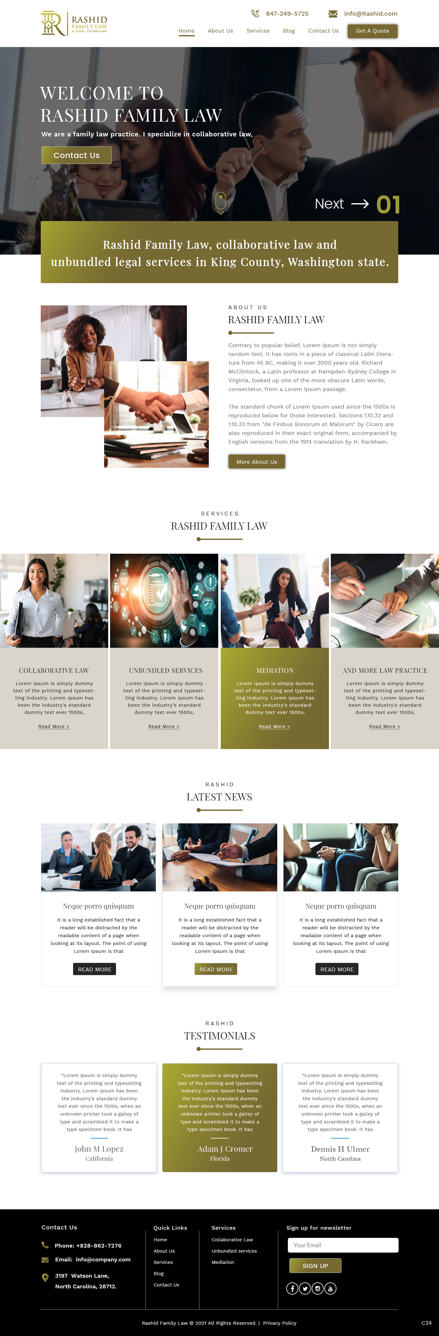 Web Design by pb for Rashid Family Law, Legal Technician | Design #26931471