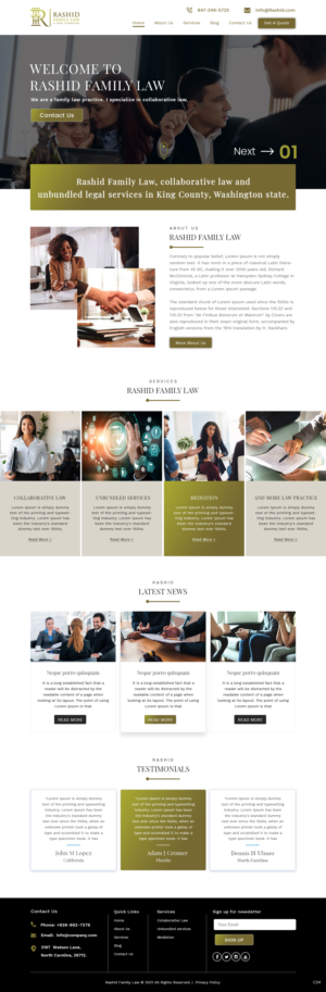 Web Design by pb for Rashid Family Law, Legal Technician | Design: #26931471