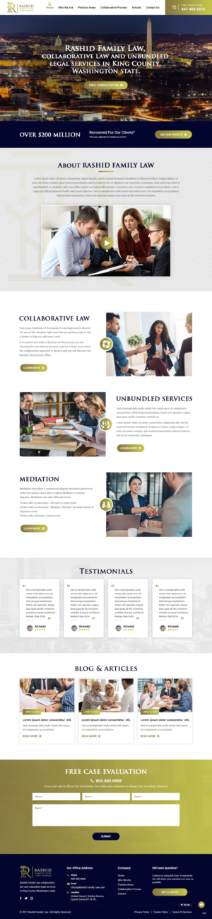 Web Design by pb for Rashid Family Law, Legal Technician | Design: #26931484