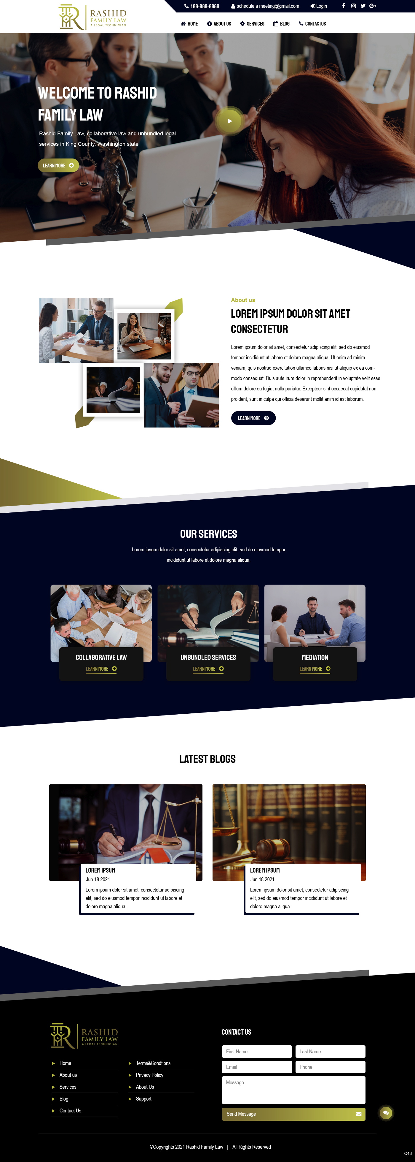 Web Design by pb for Rashid Family Law, Legal Technician | Design #26931499