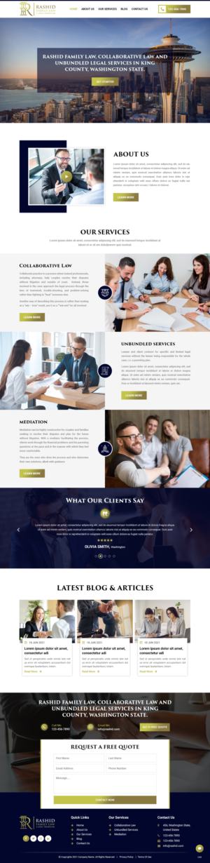Web Design by pb for Rashid Family Law, Legal Technician | Design: #26931500