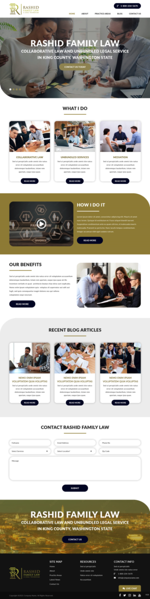 Web Design by pb for Rashid Family Law, Legal Technician | Design: #26931501