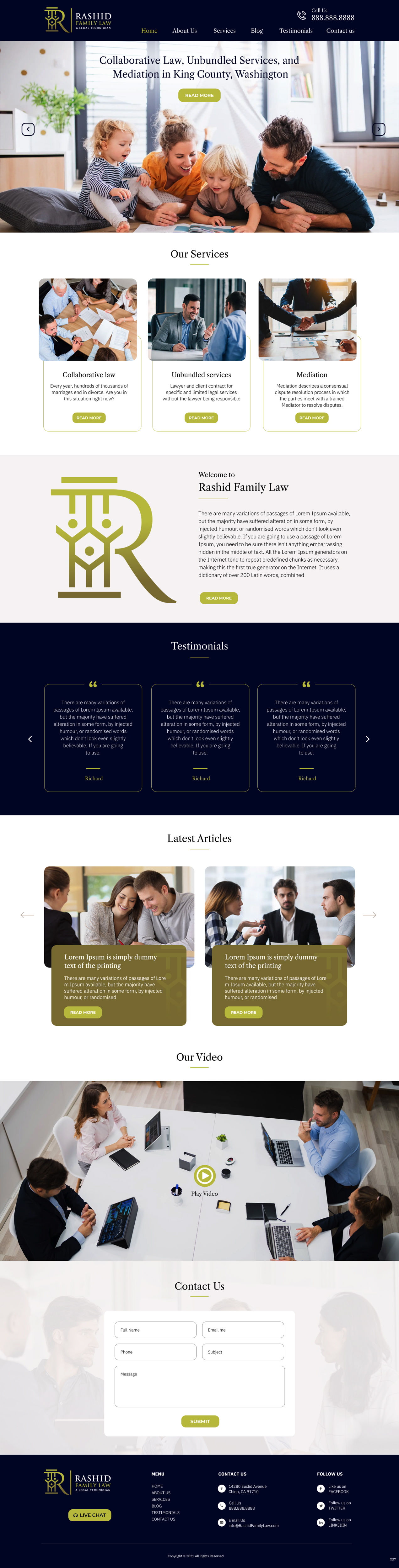 Web Design by pb for Rashid Family Law, Legal Technician | Design #26936173