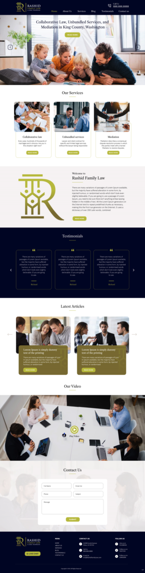 Web Design by pb for Rashid Family Law, Legal Technician | Design: #26936173