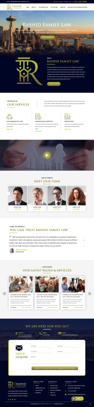 Web Design by pb for Rashid Family Law, Legal Technician | Design: #26944742