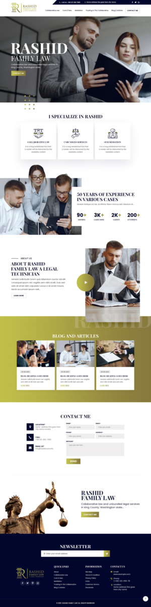 Diseño Web por nzdesigners para Rashid Family Law, Legal Technician | Diseño #26942944
