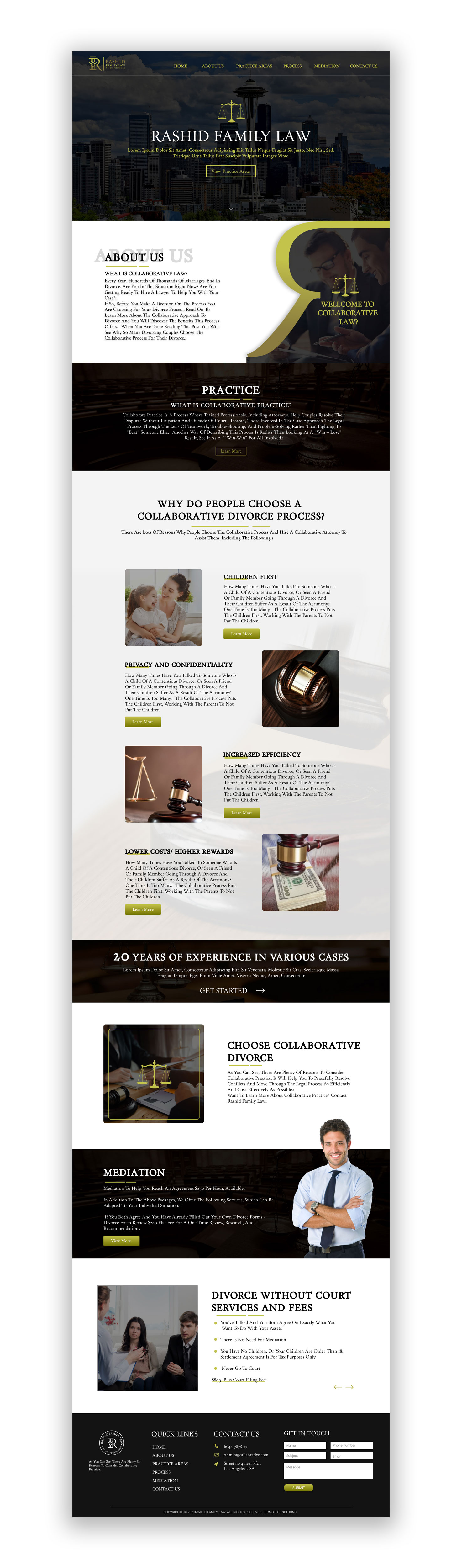 Web Design by Adeel Rahman for Rashid Family Law, Legal Technician | Design #26948793