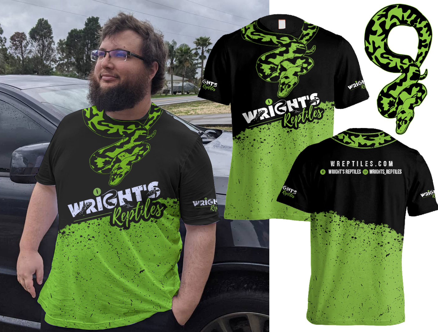 T-shirt Design by HDCREATION for Wright's Reptiles | Design: #26955603