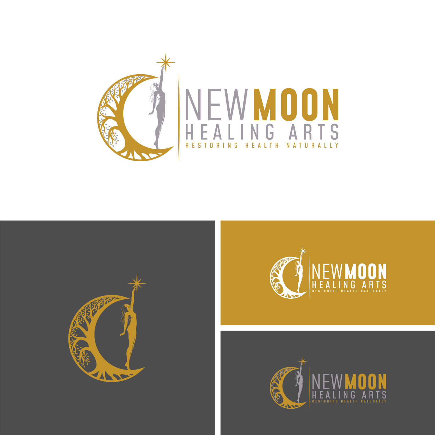 Logo Design by AinebAyoub for New Moon Healing Arts | Design #26932008