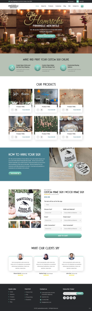 WooCommerce Design by pb for Panhandle Mercantile | Design: #26936153