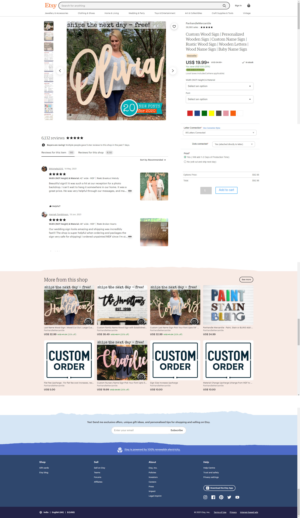eCommerce site for personalized signs and gifts (WooCommerce) | Diseño de WooCommerce por Shijo John