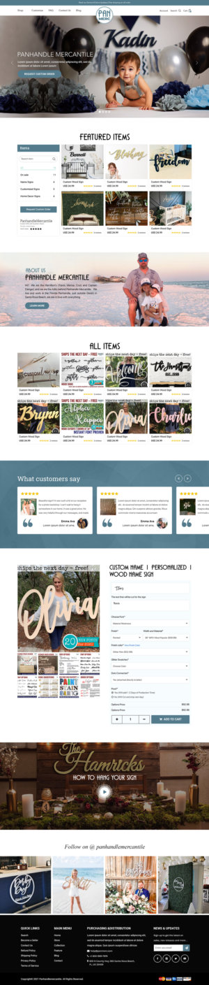 eCommerce site for personalized signs and gifts (WooCommerce) | Diseño de WooCommerce por Titan Eagle
