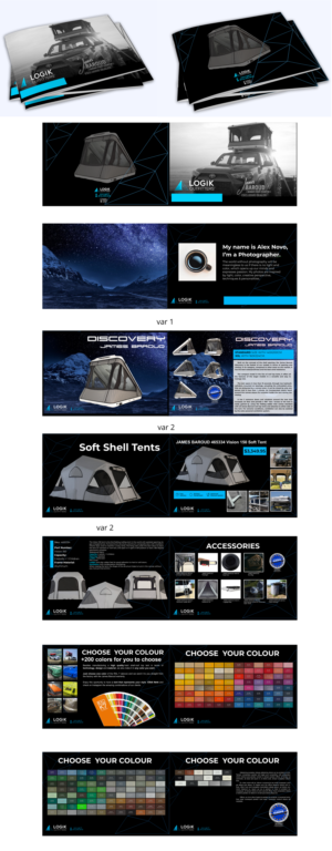 Catalog for Logik Outfitters featuring all the model of James Baroud Roof Top Tents | Diseño de Flyer por elveneclipse