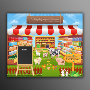 Shopfront Poster (Vegan Grocery Store) | Diseño Gráfico por ecorokerz