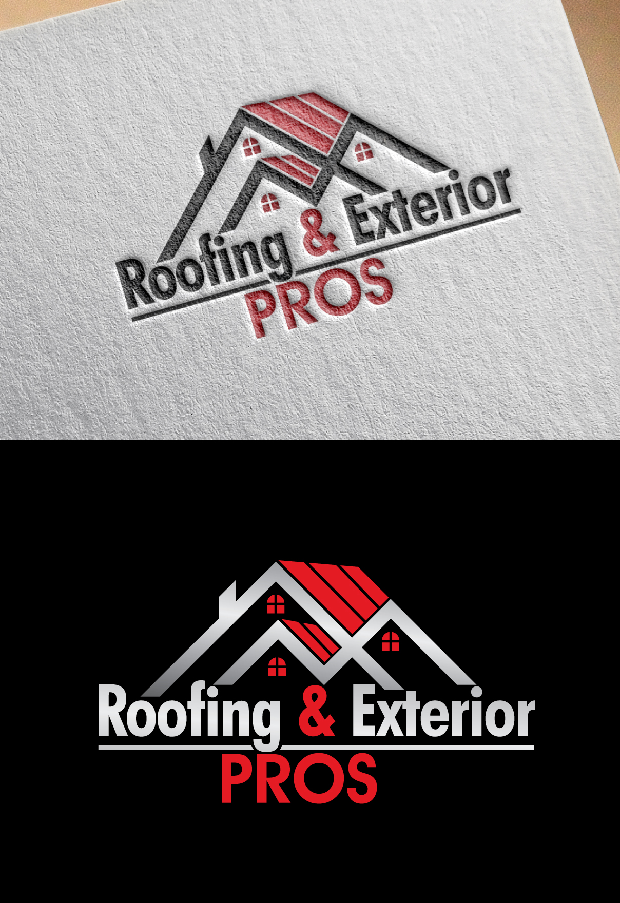 Logo Design by blue eye for Roofing and Exterior PROS | Design #26950760