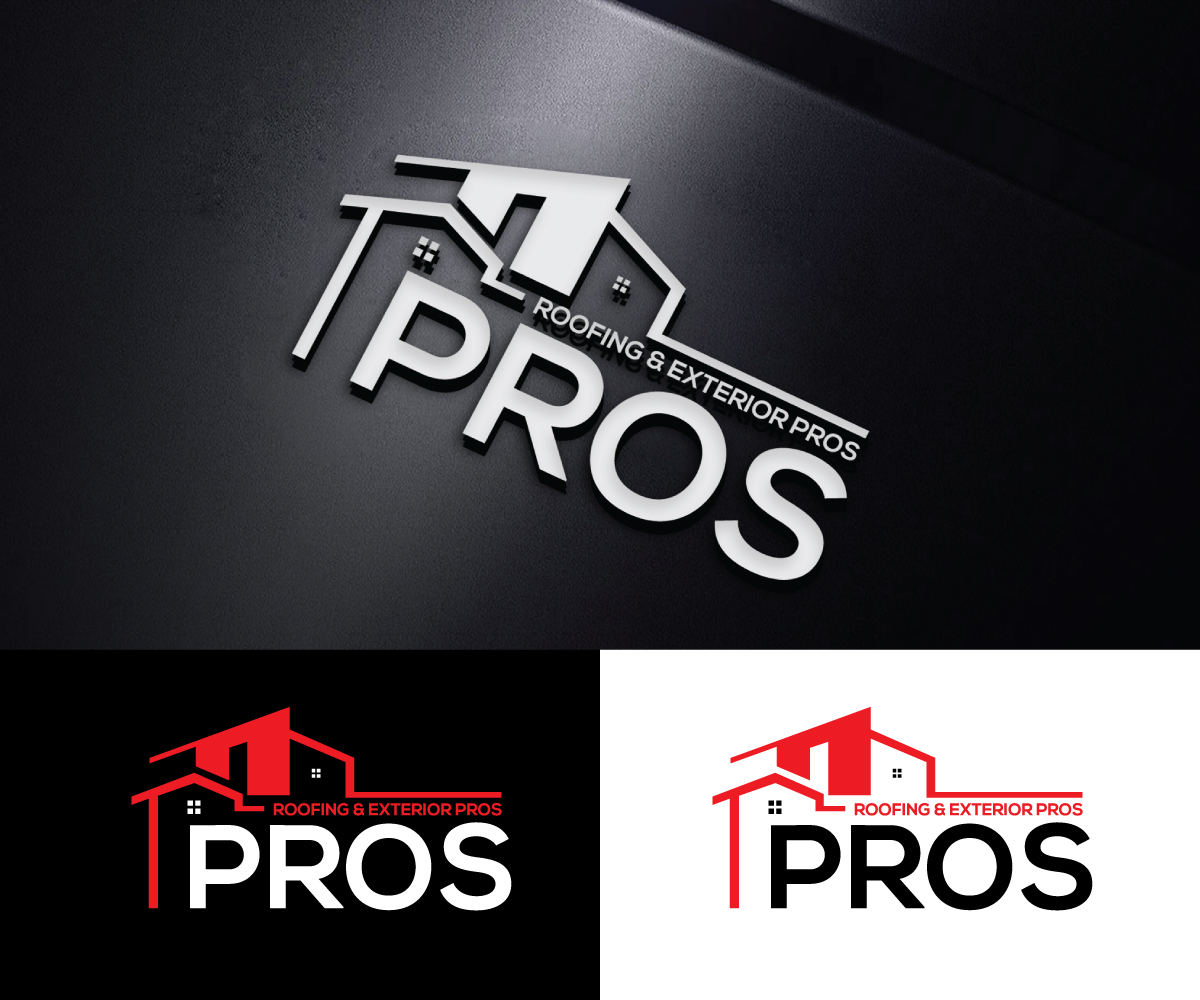 Logo Design by step forward 2 for Roofing and Exterior PROS | Design #26947395