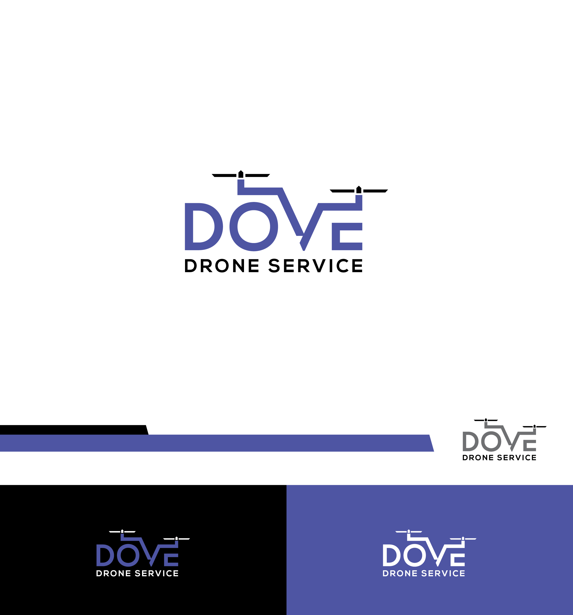 Logo Design by Fat Bat Man for Dove drone service llc  | Design #26947338
