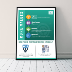 Esthetically Pleasing Core Values and Brand Promise for Accounting Firm | Diseño de Flyer por aspiremedia