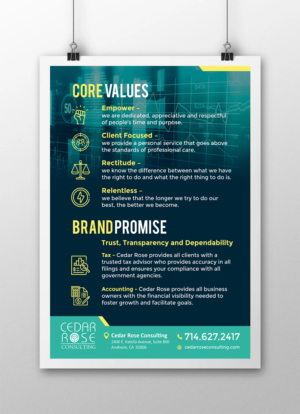 Esthetically Pleasing Core Values and Brand Promise for Accounting Firm | Diseño de Flyer por ecorokerz