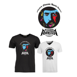 Seasoned Amnesia Classic Rock Band T-shirt Design | T-shirt Design by Wanda.G