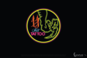 Thirteen Feet Tattoo OR 13 Feet Tattoo | Logo Design by InkThink by Scaurus