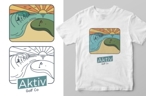 Aktiv Golf, where action sports blends with with the game of golf  | Diseño de Camiseta por Elizaveta M
