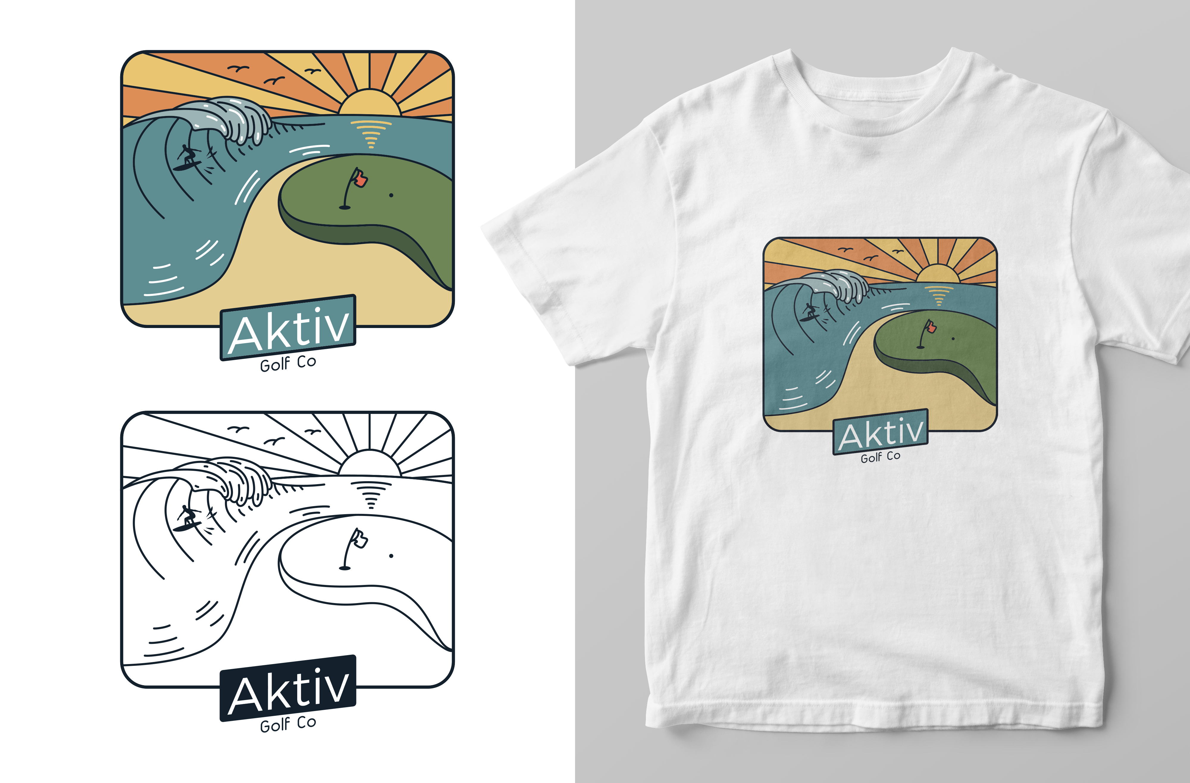 T-shirt Design by Elizaveta M for Aktiv Golf | Design #26957456