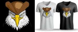 Patriotic Bald Eagle for Apparel Company | T-shirt Design by Al Pech