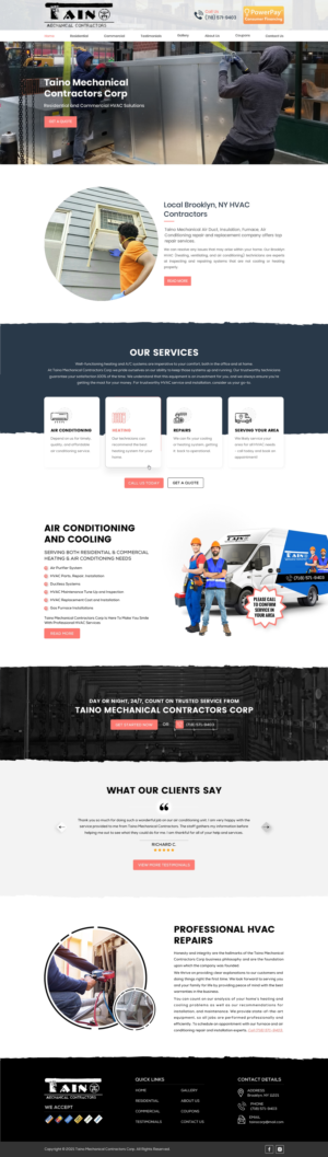 Home and interior page website design for HVAC company - Taino Corp. | Web-Design von Sbss