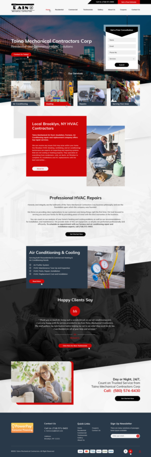 Home and interior page website design for HVAC company - Taino Corp. | Web-Design von Ved Web Services