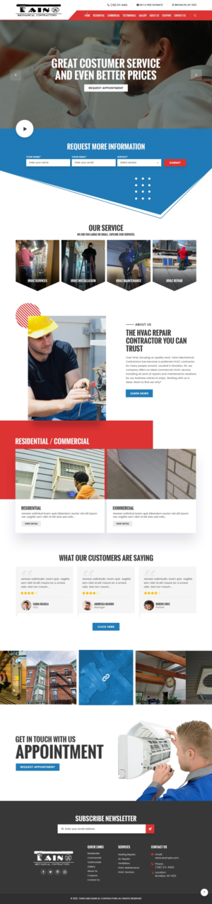 Home and interior page website design for HVAC company - Taino Corp. | Web-Design von syrwebdevelopment