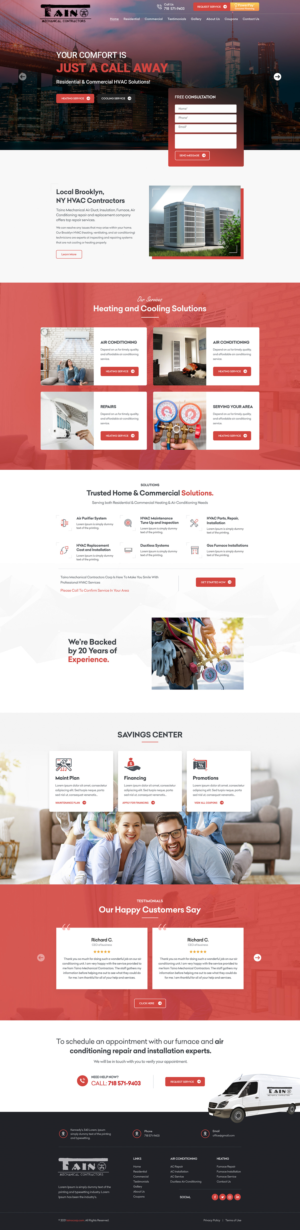 Home and interior page website design for HVAC company - Taino Corp. | Web-Design von Shijo John